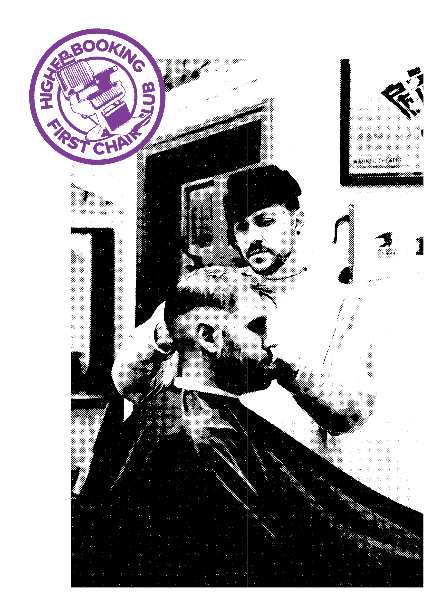 Bud Martin cutting hair in his shop