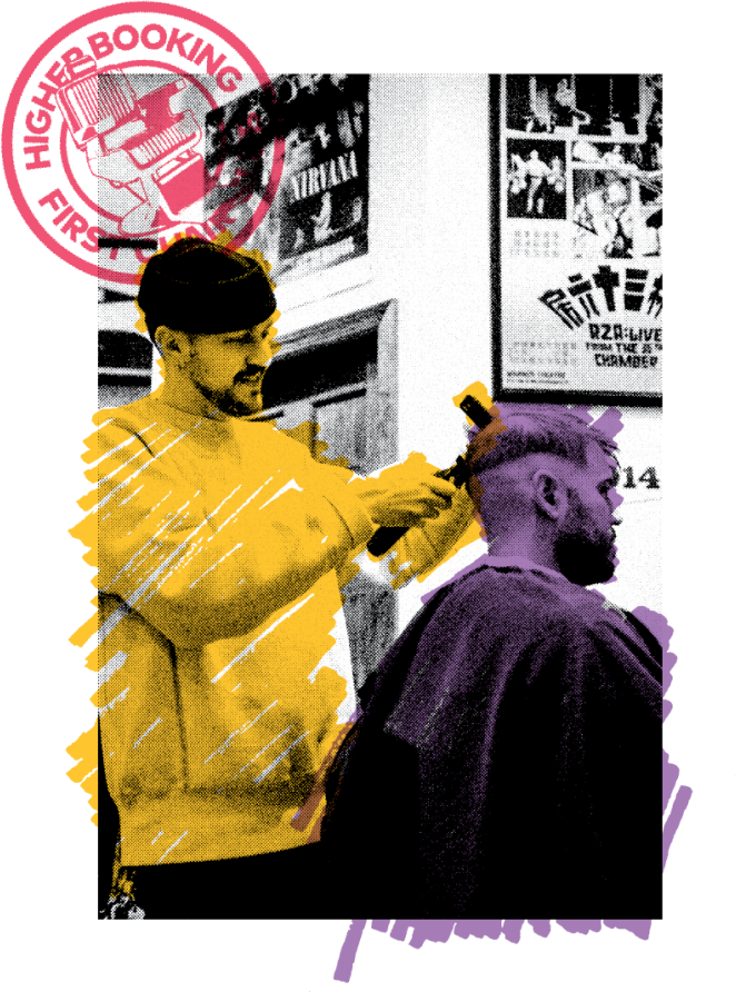 Bud Martin cutting hair in his Philadelphia Barbershop